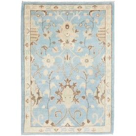 Tappeto Kazak Afghanistan Floreale Celeste Beige 83x120 Cm
