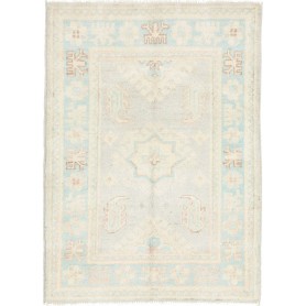 Tappeto Kazak Afghanistan Geometrico Azzurro Chiaro Crema 66x92 Cm