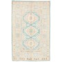Tappeto Kazak Afghanistan Geometrico Azzurro Crema 62x95 Cm
