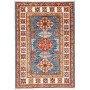 Tappeto Kazak Fine Pakistan Geometrico Blu Crema 64x91 Cm