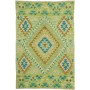 Tappeto Kilim Afghanistan Geometrico Verde Turchese 101x147 Cm