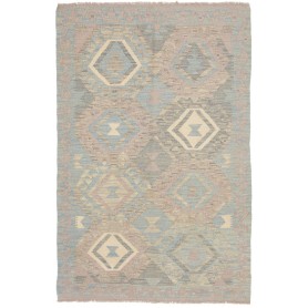 Tappeto Kilim Afghanistan Geometrico Azzurro Chiaro Beige 96x149 Cm