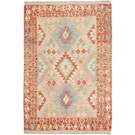 Tappeto Kilim Afghanistan Geometrico Terra Cotta Pastello 105x155 Cm