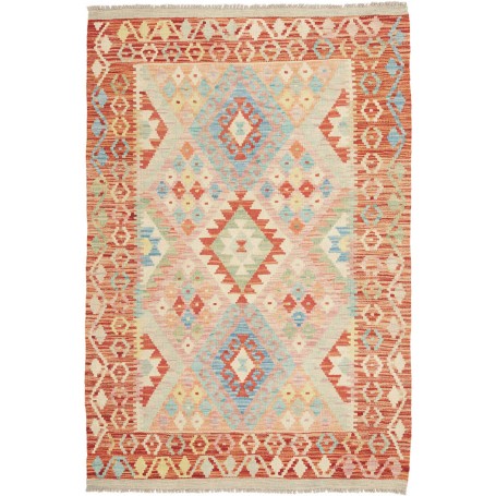 Tappeto Kilim Afghanistan Geometrico Terra Cotta Pastello 105x155 Cm
