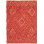 Tappeto Kilim Afghanistan Geometrico Rosso Arancione Beige Chiaro 104x150 Cm
