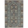 Tappeto Kilim Afghanistan Geometrico Grigio Carbone Blu Verde Acqua 101x149 Cm