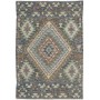 Tappeto Kilim Afghanistan Geometrico Blu Grigio Verde Acqua 100x149 Cm