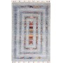Tappeto Siva Pakistan Geometrico Azzurro Grigio Multicolore 80x111 Cm