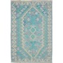 Tappeto Kilim Afghanistan Geometrico Blu Turchese 102x152 Cm