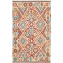 Tappeto Kilim Afghanistan Geometrico Crema Beige Terracotta Blu 102x161 Cm
