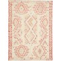Tappeto Kilim Afghanistan Geometrico Crema Rosso 109x146 Cm