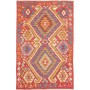 Tappeto Kilim Afghanistan Geometrico Rosso Blu 101x158 Cm