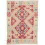 Tappeto Kilim Afghanistan Geometrico Crema Rosso 105x145 Cm