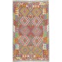 Tappeto Kilim Afghanistan Geometrico Arancione Blu 124x204 Cm