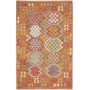 Tappeto Kilim Afghanistan Geometrico Arancione Multicolore 125x196 Cm