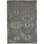 Tappeto Kilim Afghanistan Geometrico Grigio Blu Marrone Menta 128x185 Cm