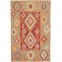 Tappeto Kilim Afghanistan Geometrico Rosso Arancione 120x183 Cm