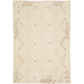 Tappeto Kilim Afghanistan Geometrico Crema Beige 126x178 Cm