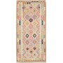 Tappeto Kilim Afghanistan Geometrico Rosa Verde 99x204 Cm