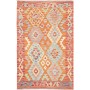 Tappeto Kilim Afghanistan Geometrico Arancio Azzurro 101x157 Cm