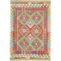 Tappeto Kilim Afghanistan Geometrico Multicolore Crema 103x146 Cm