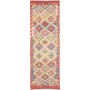 Tappeto Kilim Afghanistan Geometrico Rosso Beige 78x242 Cm