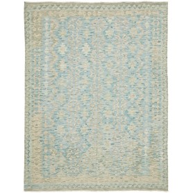 Tappeto Kilim Afghanistan Geometrico Azzurro Crema 181x238 Cm