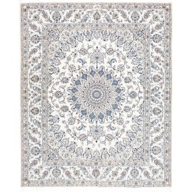 Tappeto Nain Kashmar Persia Floreale Crema Blu 244x296 Cm