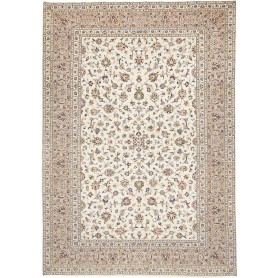 Tappeto Kashan Persia Medaglione Bianco Crema Beige 250x360 Cm