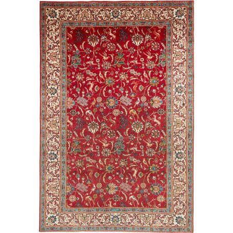 Tappeto Tabriz Persia Floreale Rosso Beige 230x345 Cm