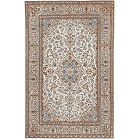 Tappeto Kashan Persia Floreale Crema Blu 200x308 Cm