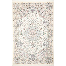 Tappeto Nain 9la Persia Floreale Avorio Blu Celeste 158x245 Cm