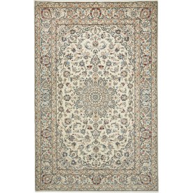 Tappeto Kashan Persia Floreale Avorio Blu 200x303 Cm