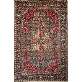 Tappeto Tabriz Persia Floreale Blu Scuro Rosso 200x305 Cm