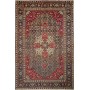 Tappeto Tabriz Persia Floreale Blu Scuro Rosso 200x305 Cm