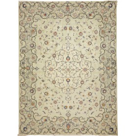 Tappeto Kashan Persia Floreale Verde Menta Beige 333x455 Cm
