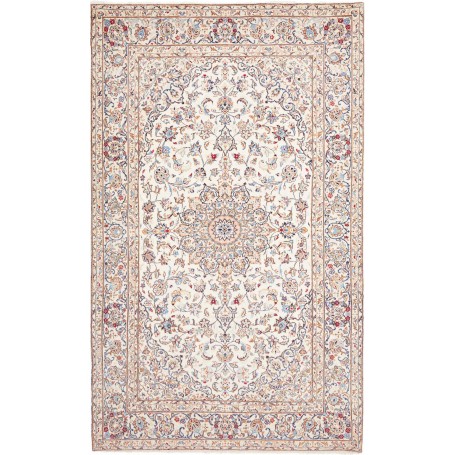 Tappeto Kashan Persia Floreale Avorio Blu 195x324 Cm