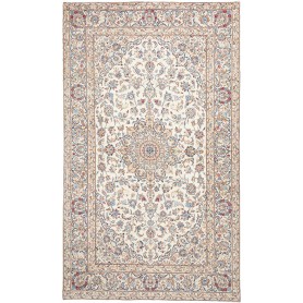 Tappeto Kashan Persia Floreale Crema Blu 195x330 Cm