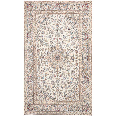 Tappeto Kashan Persia Floreale Crema Blu 195x330 Cm