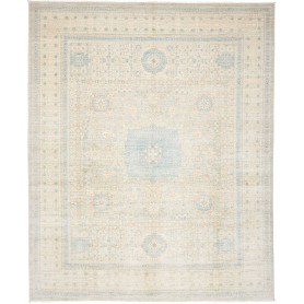 Tappeto Mamlouk Pakistan Medaglione Azzurro Cielo Beige 245x298 Cm