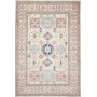 Tappeto Kazak Afghanistan Geometrico Beige Blu 203x294 Cm