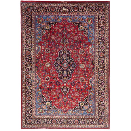 Tappeto Mashad Persia Floreale Rosso Blu 202x292 Cm