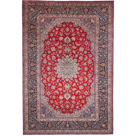 Tappeto Nadjafabad Persia Floreale Rosso Blu Scuro 283x415 Cm