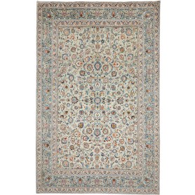 Tappeto Kashan Persia Floreale Azzurro Menta Crema 273x422 Cm