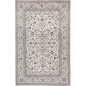 Tappeto Kashan Persia Floreale Bianco Crema Blu 200x308 Cm