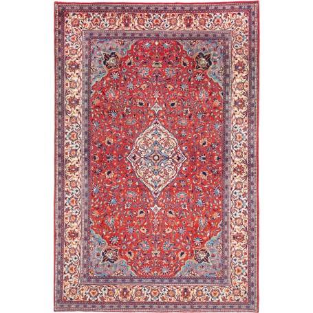 Tappeto Sarough Persia Floreale Rosso Blu 197x298 Cm