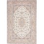 Tappeto Kashan Persia Floreale Crema Avorio Blu 198x294 Cm