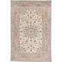 Tappeto Kashan Persia Medaglione Crema Avorio Blu Zaffiro 198x292 Cm