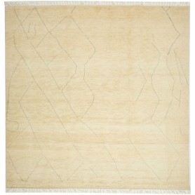 Tappeto Berbero Pakistan Geometrico Beige Blu 272x270 Cm