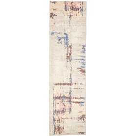 Tappeto Berbero Pakistan Astratto Beige Blu 85x306 Cm
